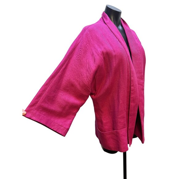 Lafayette 148 Open Front Kimono Cardigan Relaxed Fit w/Two Front Pockets Size XL - Picture 3 of 7